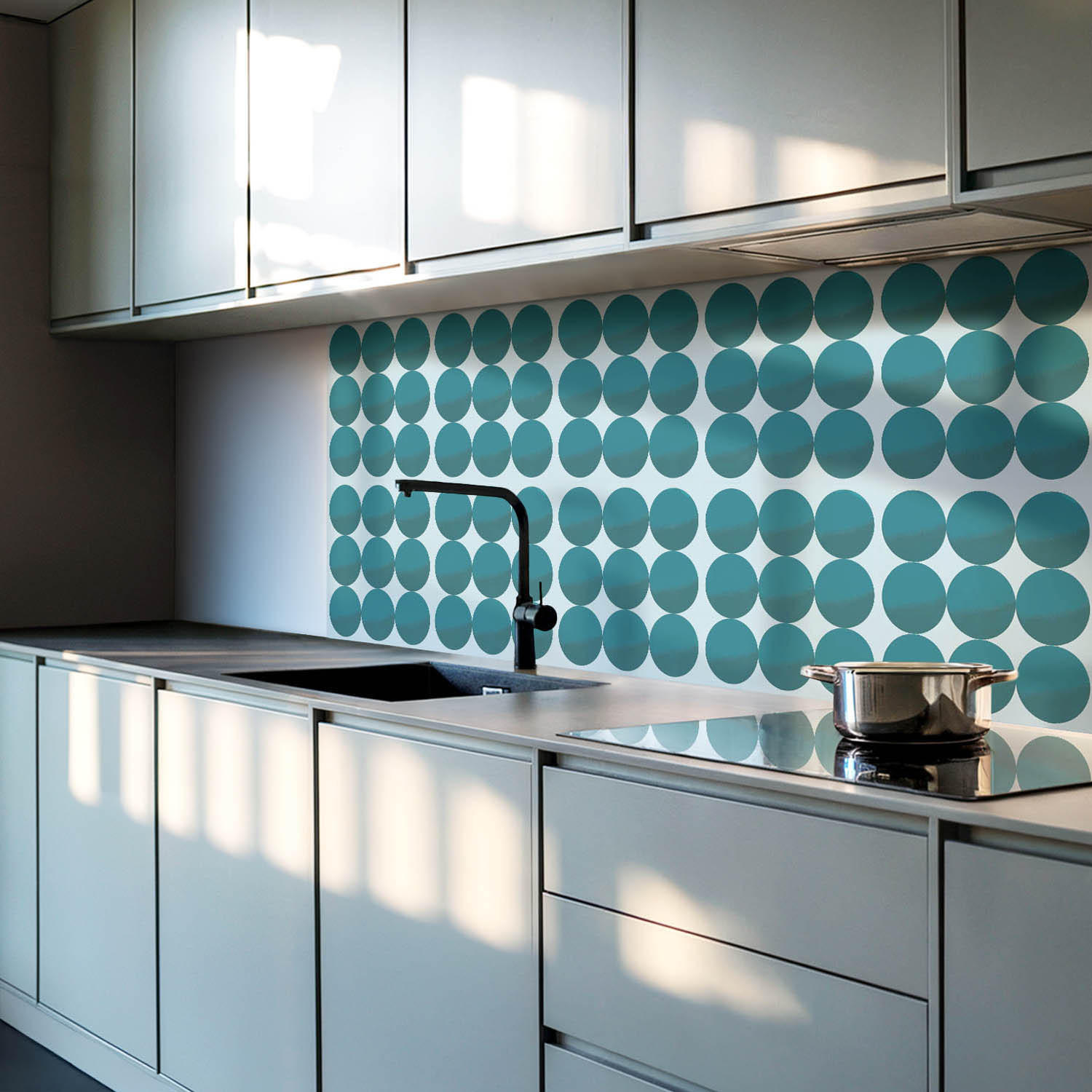 WANDPANEEL 9 Stück 30x30 cm selbstklebend Sferra - Jadegrün, Kunststoff (30/1.6/30cm) - Wallfluent