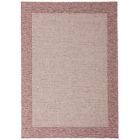 TEPPICH Flachgewebe, handgewebt, CALDER, in Beerenrot, Zopfbordüre, 200 x 290 cm - Rot, Textil (200/290cm) - KADIMA DESIGN