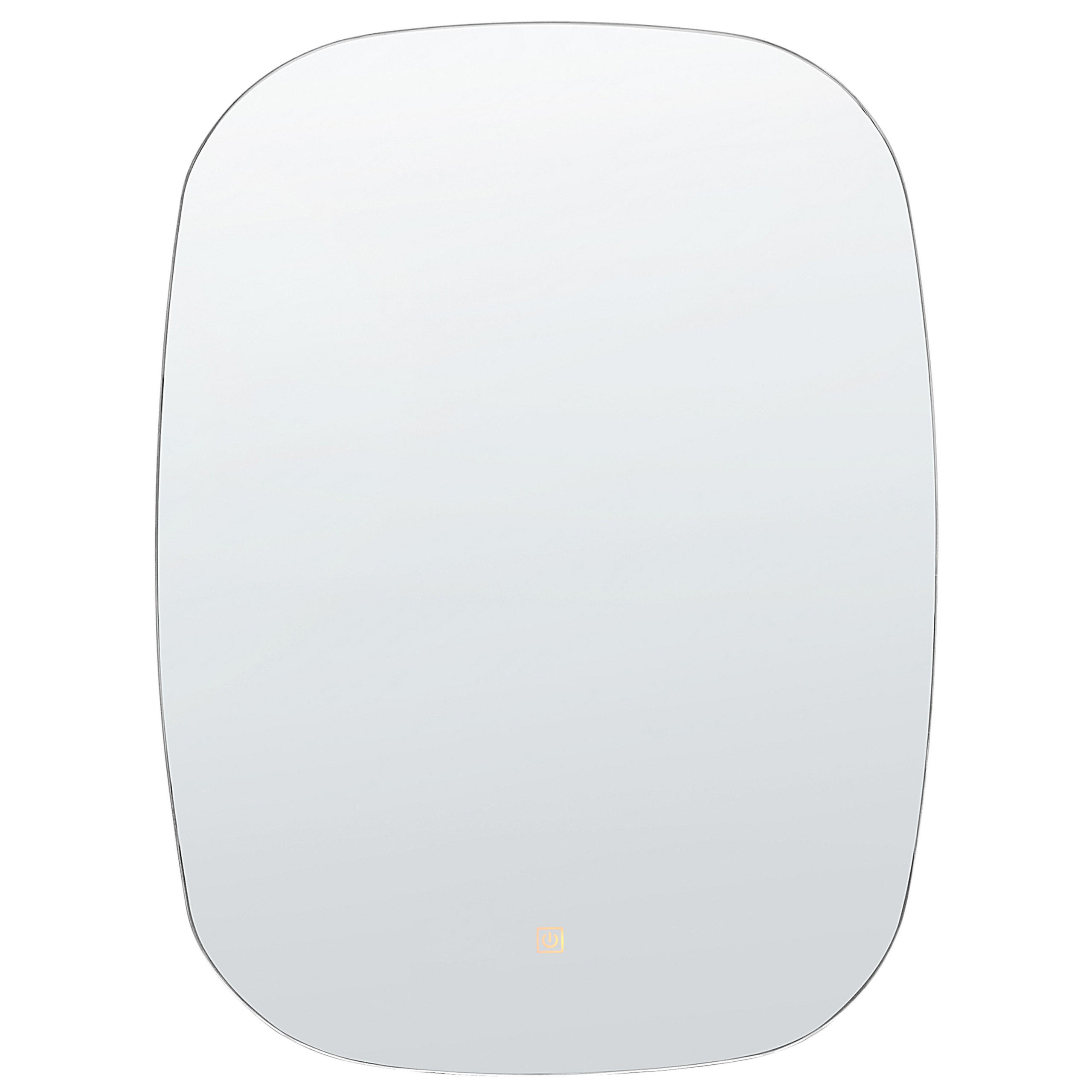 OVALER LED-Wandspiegel 78 cm Silber Bergerac - Silberfarben, Glas (78/3/58cm) - Beliani