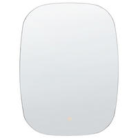 OVALER LED-Wandspiegel 78 cm Silber Bergerac - Silberfarben, Glas (78/3/58cm) - Beliani