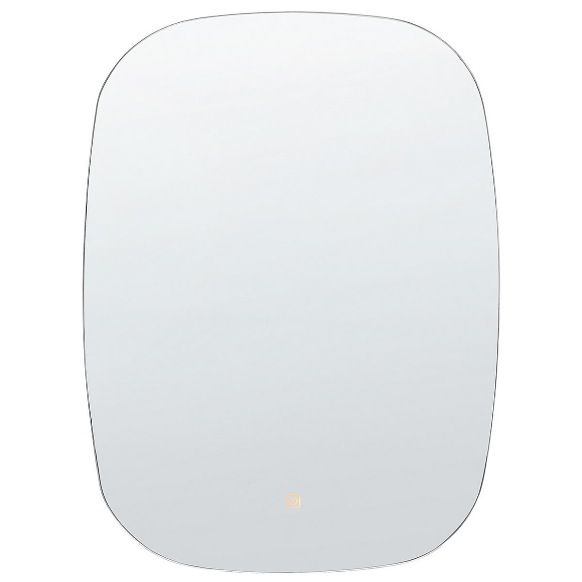 OVALER LED-Wandspiegel 78 cm Silber Bergerac - Silberfarben, Glas (78/3/58cm) - Beliani