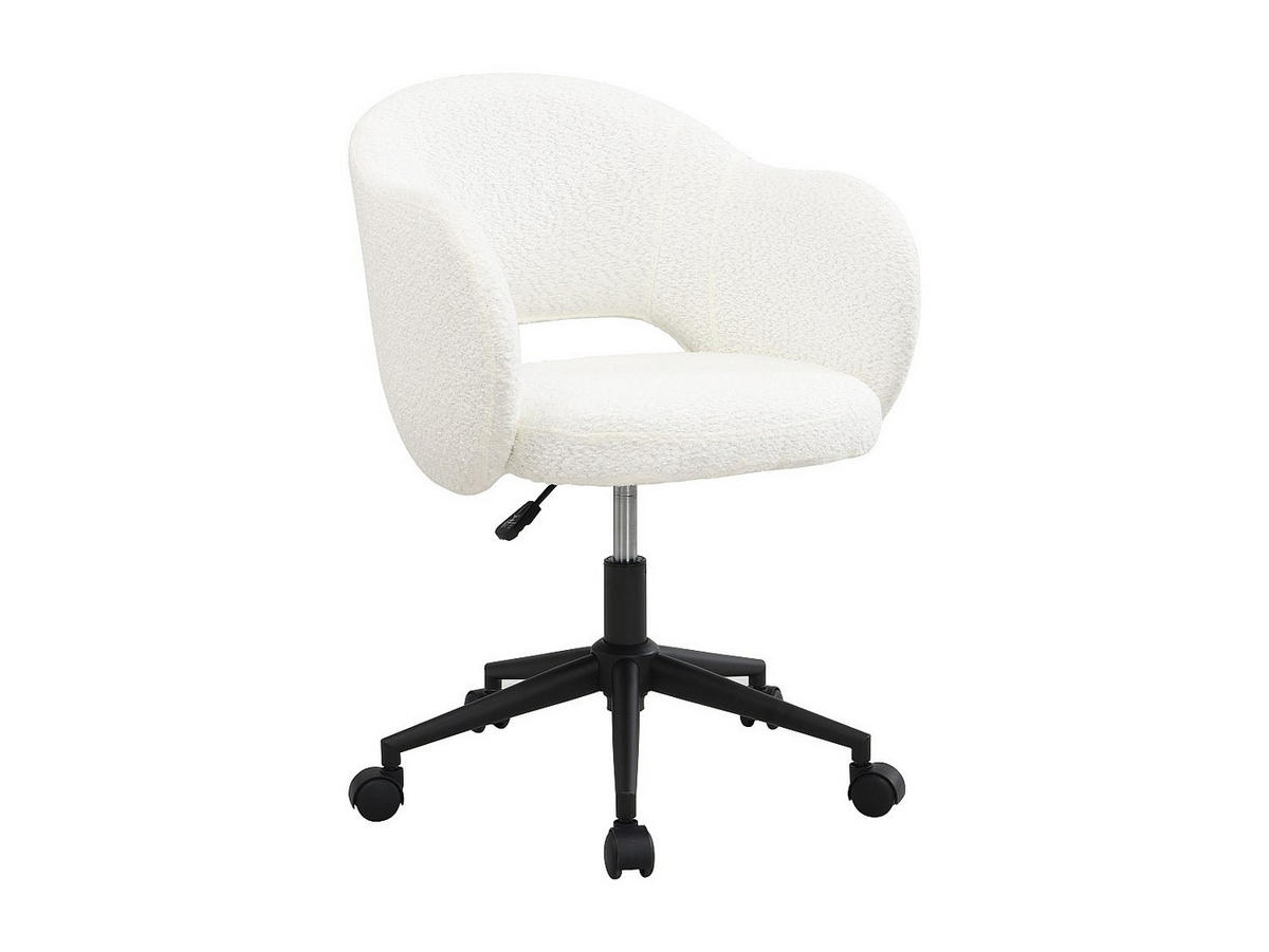BÜROSTUHL ohne Armlehnen - 56.5 x 58 - stoff - weiß Acacilio - Weiß, Textil/Metall (56.5/85/58cm) - Vente-Unique
