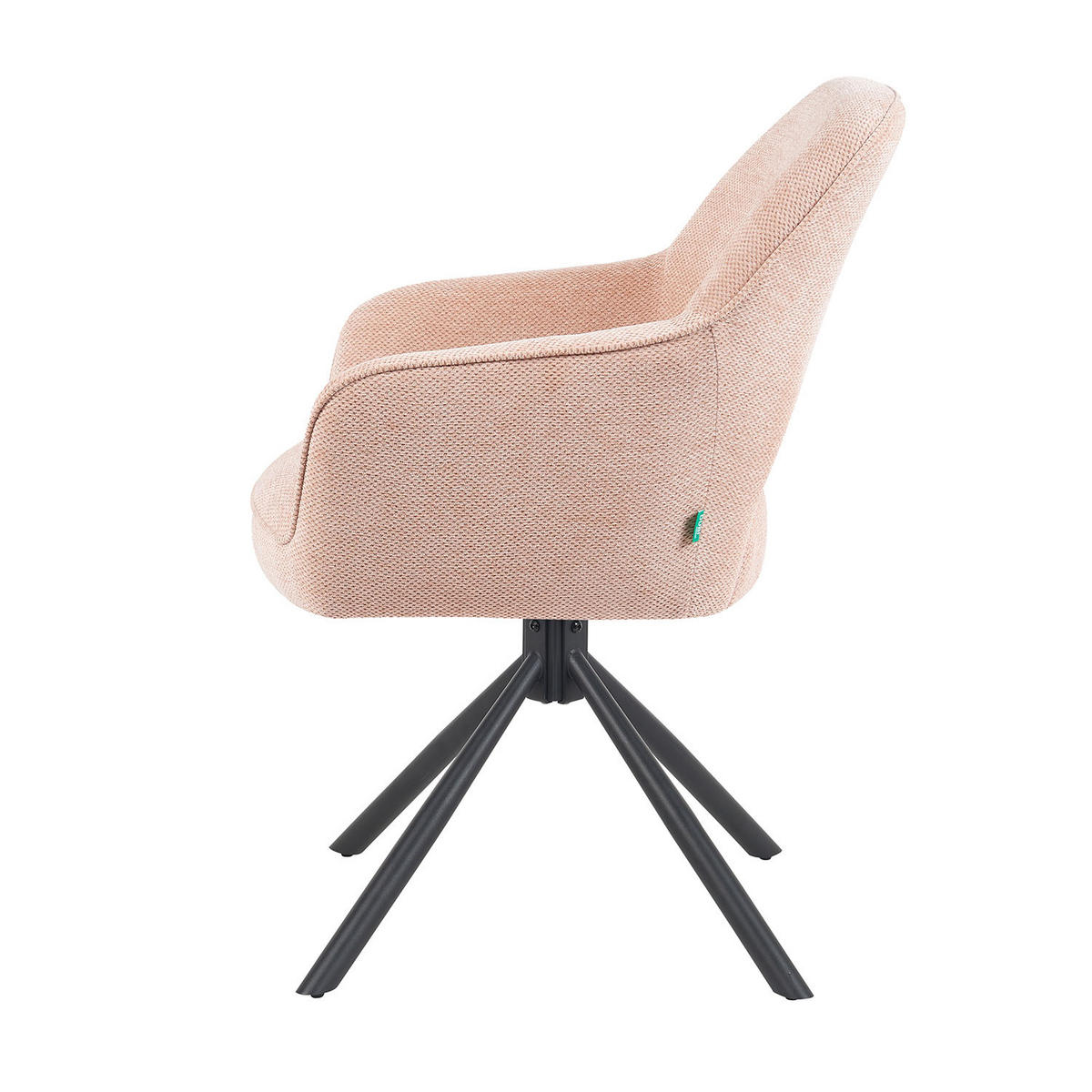 DREHSTUHL Mika-Ben - Schwarz/Rosa, Textil/Metall (60/87/65cm) - DUBI Möbel