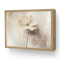 NÁSTĚNNÁ LAMPA S AKUMULÁTOREM Květina - béžová - barva - stín 40x30 cm - béžová, kompozitní dřevo (40/30/8cm) - OnlyWow