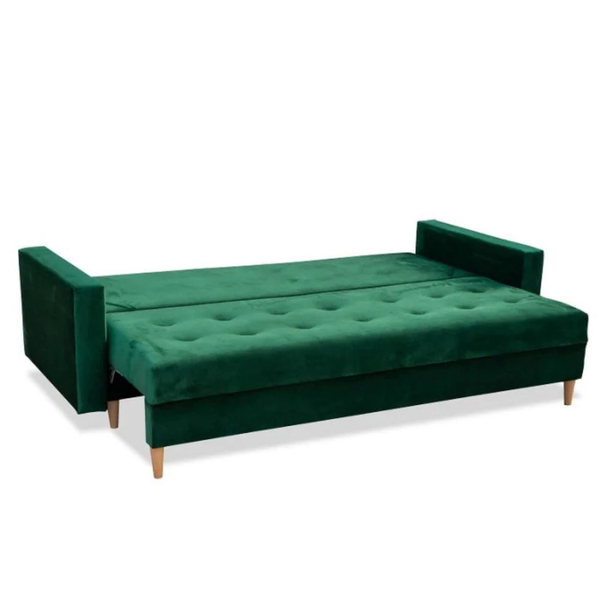 SCHLAFSOFA Brandi, Sofa mit Schlaffunktion und Bettkasten, Farbe: Grün, Veloursstoff - Grün, Textil (229/90/90cm) - Sepro Meble