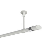 GARDINENSTANGEN-SET Sonette Verano 200 cm, 1-läufig, 20 mm Ø Weiß - Chromfarben/Weiß, Metall (200cm) - INTERDECO