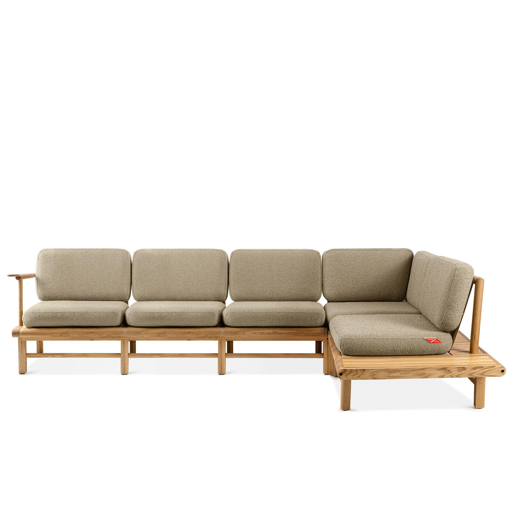 LOUNGESOFA ATREDA rechts - Beige, Holz/Textil (300/80/175cm) - KONSIMO®