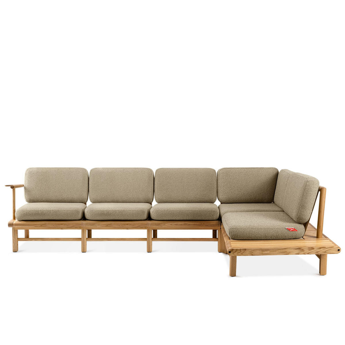 LOUNGESOFA ATREDA rechts - Beige, Holz/Textil (300/80/175cm) - KONSIMO®