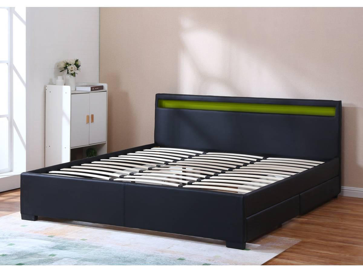 BETT Nico Schwarz - Schwarz, Holz (180/200cm) - Habitat Garten