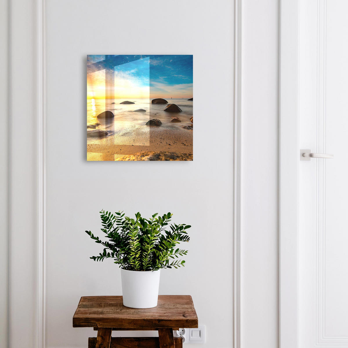 SCHLÜSSELBOX Schwarz 30x30 cm- Türöffnung nach rechts - Westküste - Blau, Metall (30/30/5cm) - TULUP