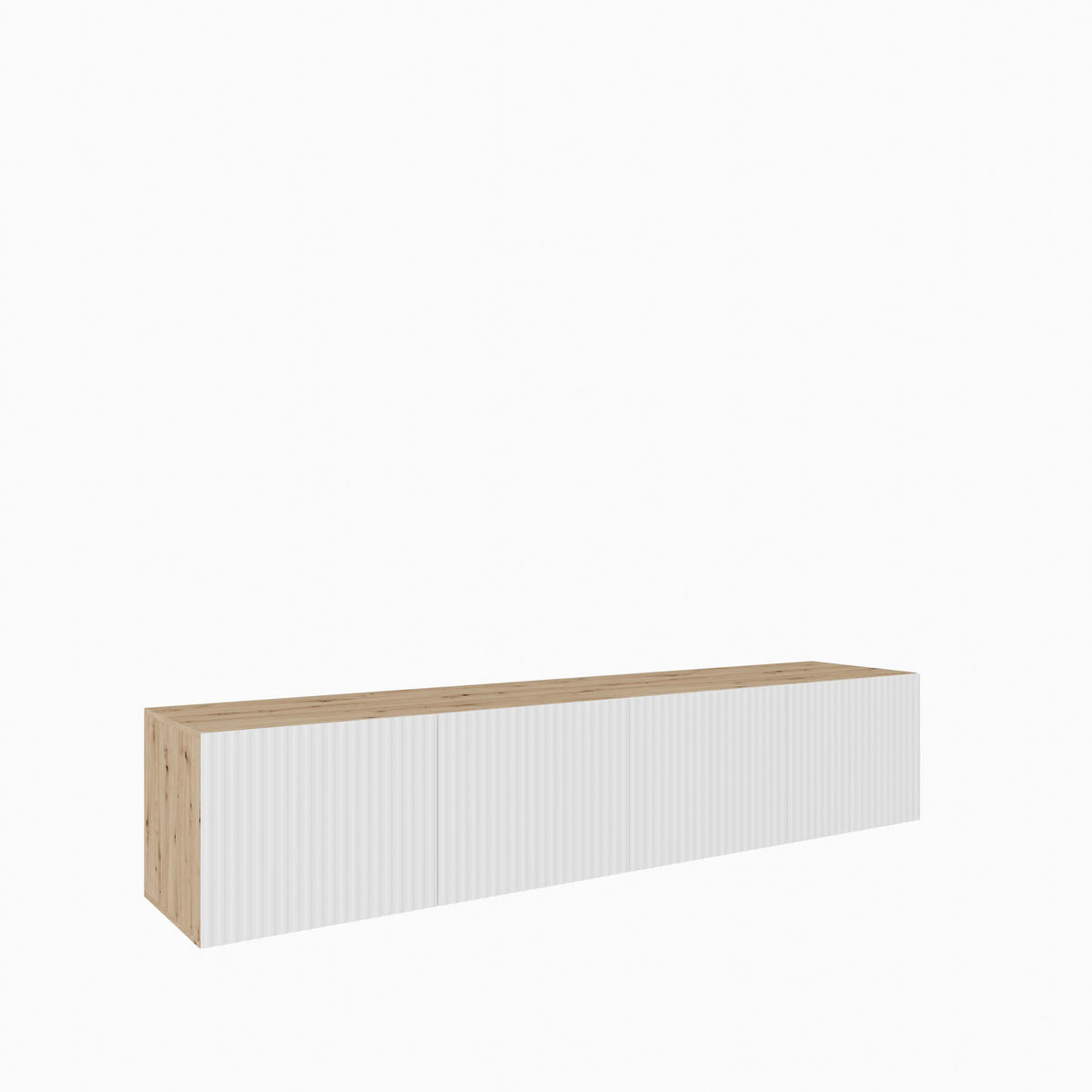 LOWBOARD VAREN 200/41/40 cm, Hängender TV-Schrank Eiche Artisan - Weiß/Eiche Artisan, Holzwerkstoff (200/41/40cm) - MASSENO
