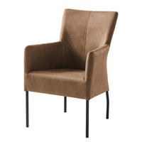 SESSEL - Antiklederlook - Grau, Textil (82/57/65cm) - home24