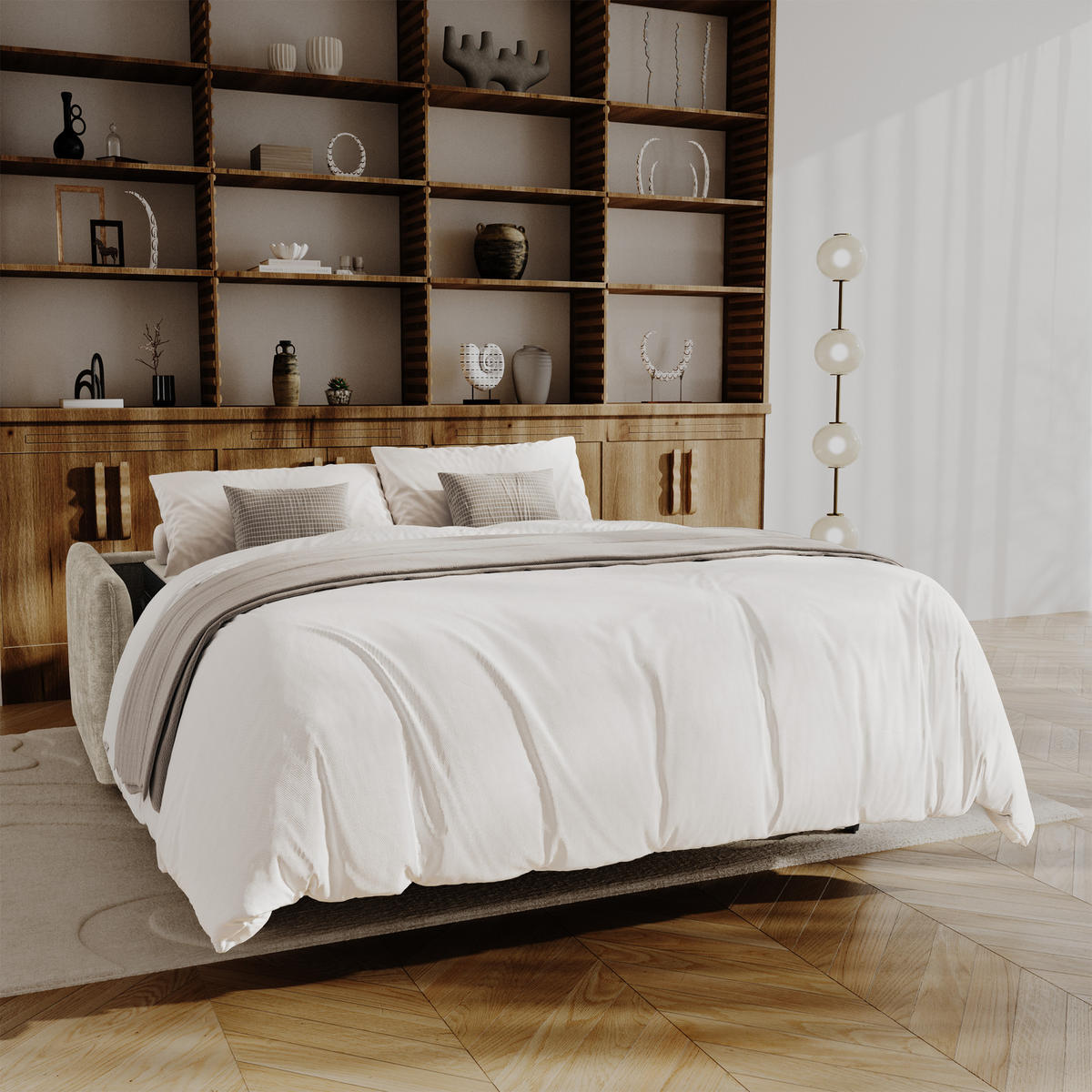 SCHLAFSOFA Express AVA Geprägter Samt Taupe 178cm - Taupe, Textil (178/78/100cm) - Premium Interiors