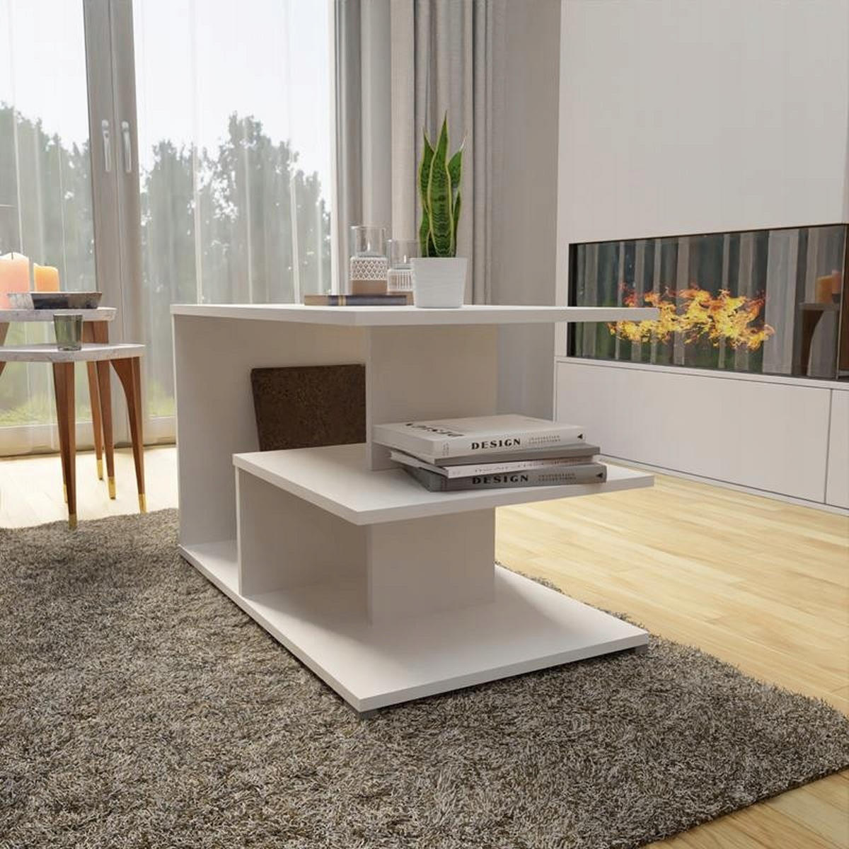 COUCHTISCH TEXAS EX3 Weiß 90/51/55 cm - Weiß, Holzwerkstoff (51/90/55cm) - Matkam Möbel