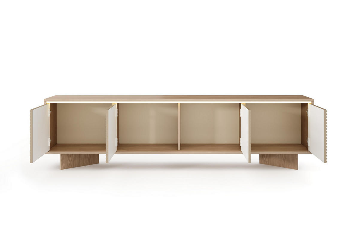 LOWBOARD RIGATO 203,9/54,4/40 cm, Beige - Beige, Holzwerkstoff (203.9/54.4/40cm) - MASSENO