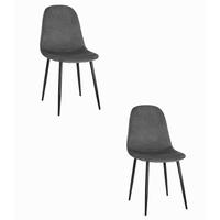 ESSZIMMERSTUHL 2-er Set COMO dunkelgrauer Sitz - Dunkelgrau, Textil (44.5/87.5/50.5cm) - Valora