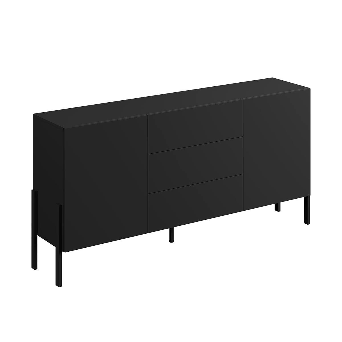 SIDEBOARD Bérénice Černá - černá, kompozitní dřevo (184/90/40cm) - Petits-meubles