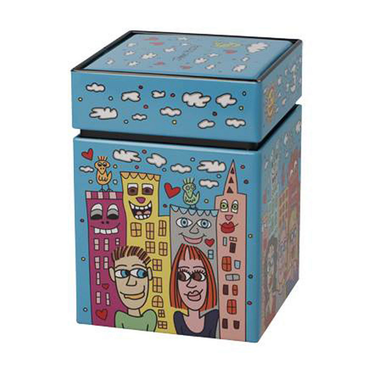 TEEDOSE James Rizzi - Summer in the City, Metall, Bunt, 0.6 L - Multicolor, Metall (7.5/11/7.5cm) - Goebel