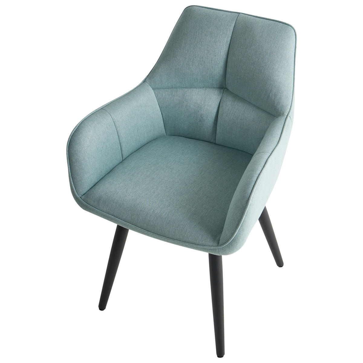ESSZIMMERSTUHL 2er-Set Kunstleinen Hellblau Tirano - Hellblau, Textil (56/83/64cm) - Beliani