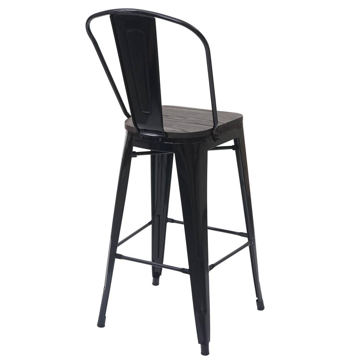 BARHOCKER METALL Schwarz 4er-Set - Schwarz, Holz (50/117/45cm) - MCW