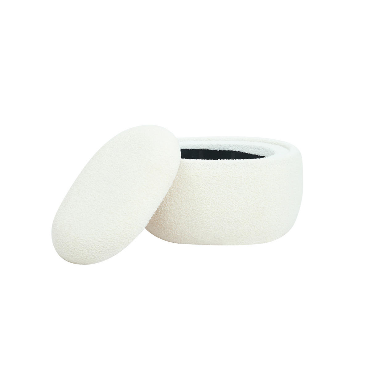 POUF Wolle Weiß - Weiß, Textil (48/31/35cm) - Nordlys
