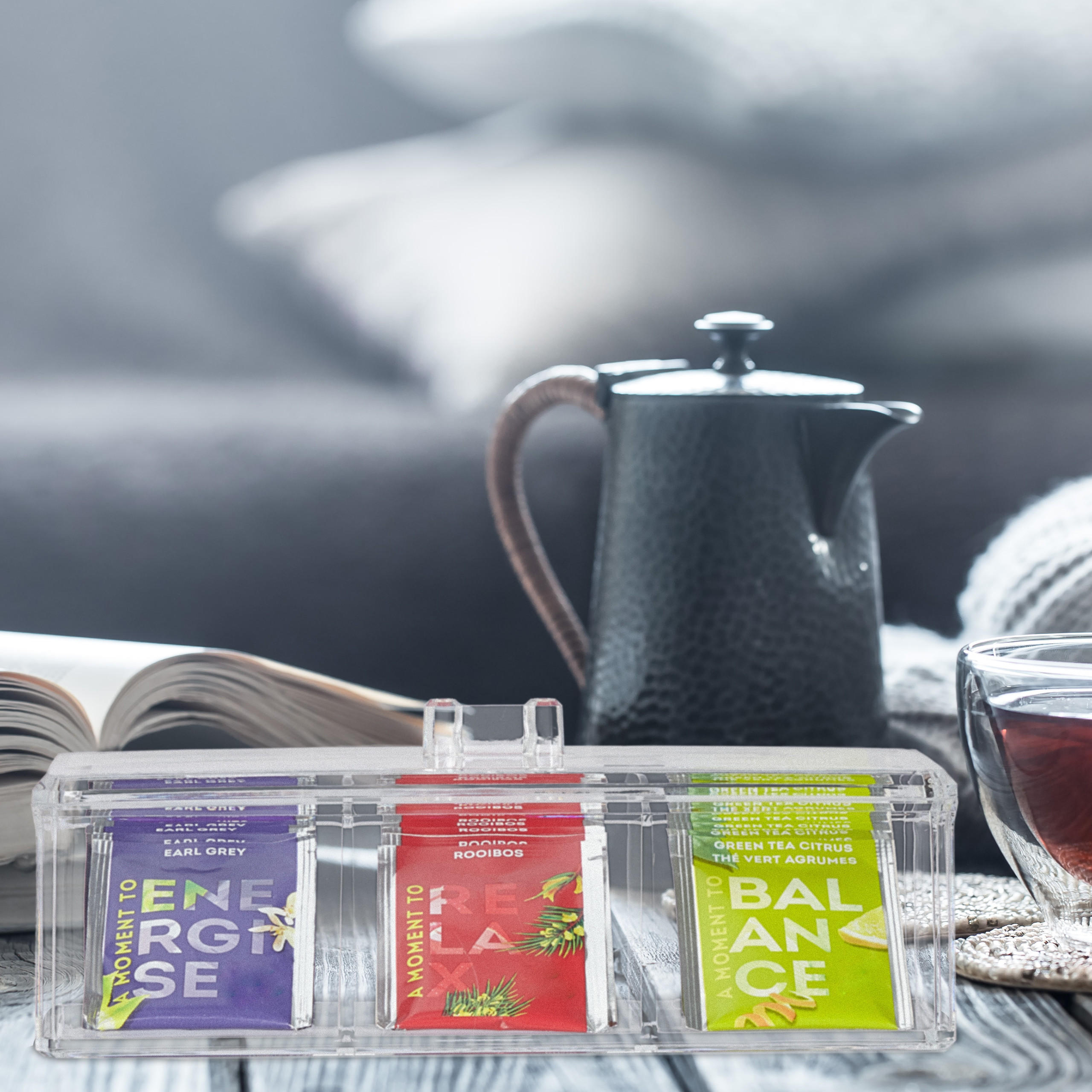 TEEBOX - Transparent, Kunststoff (23/9/9.5cm) - Relaxdays