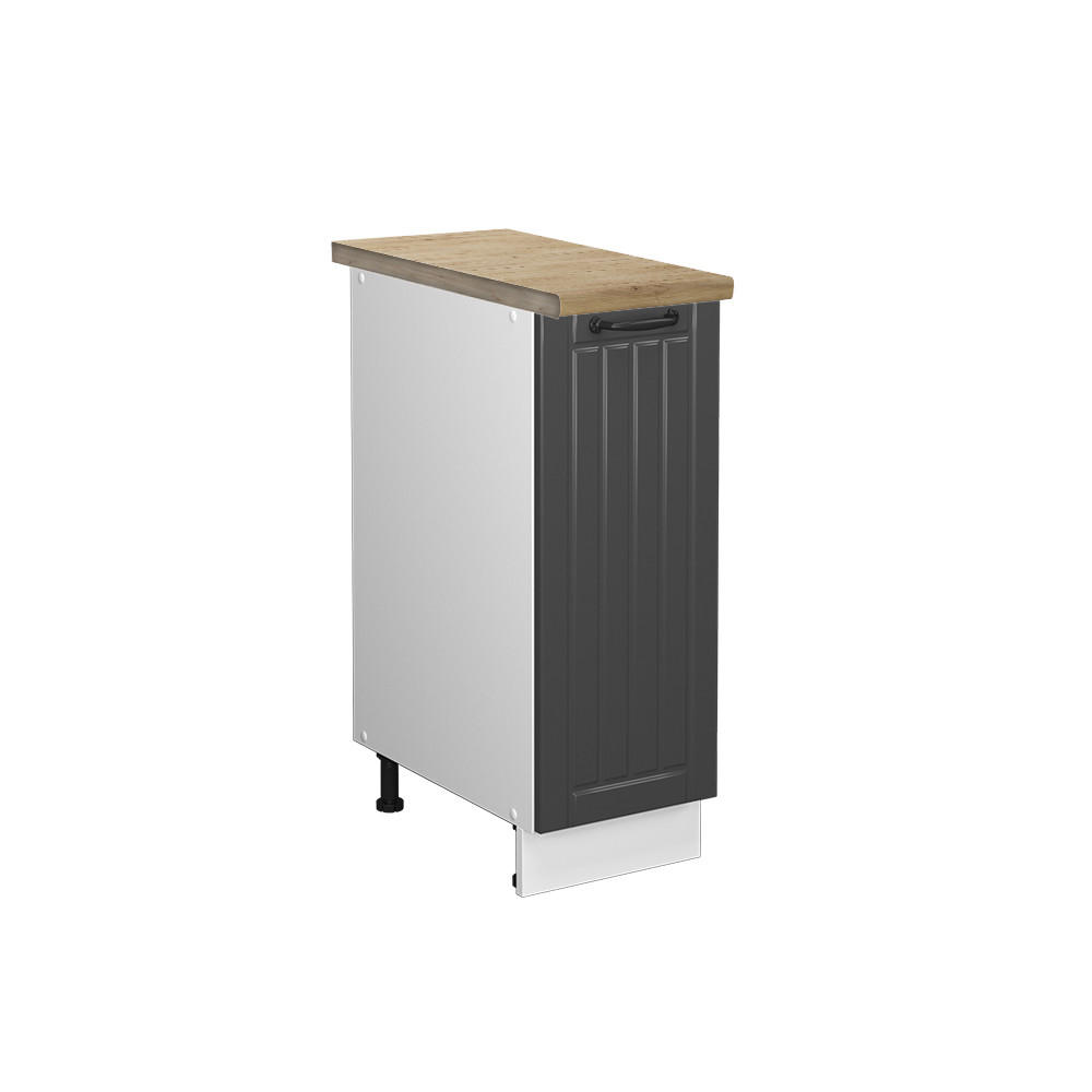 APOTHEKERSCHRANK Fame-Line Anthrazit Landhaus 30 cm, AP Eiche - Dunkelgrau/Anthrazit, Holzwerkstoff (30/82/60cm) - Vicco