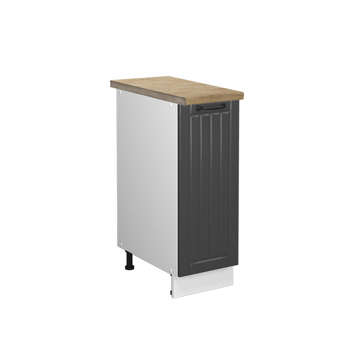 APOTHEKERSCHRANK Fame-Line Anthrazit Landhaus 30 cm, AP Eiche - Dunkelgrau/Anthrazit, Holzwerkstoff (30/82/60cm) - Vicco