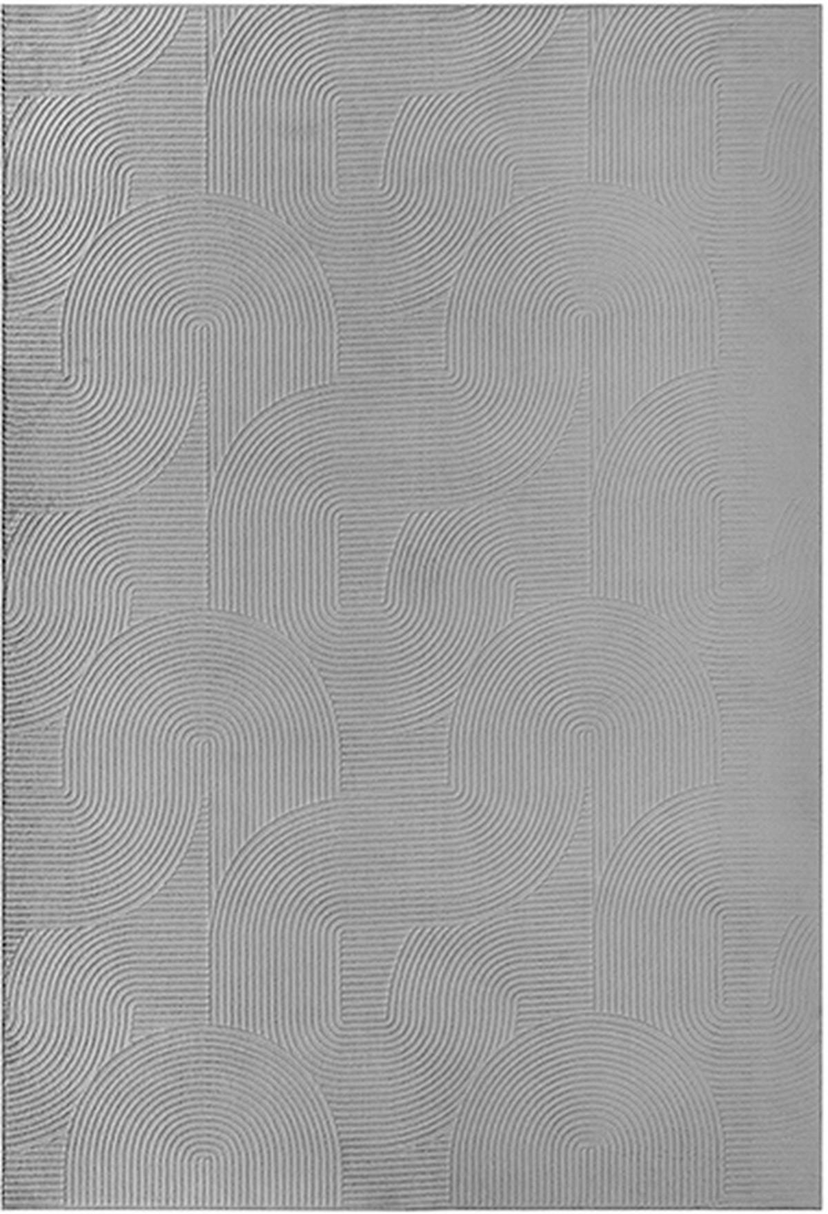 KURZFLORTEPPICH Antirutsch Geometrisch DALAR Polypropylen Grau 140 x 200 cm - Grau, Textil (140/200cm) - KADIMA DESIGN