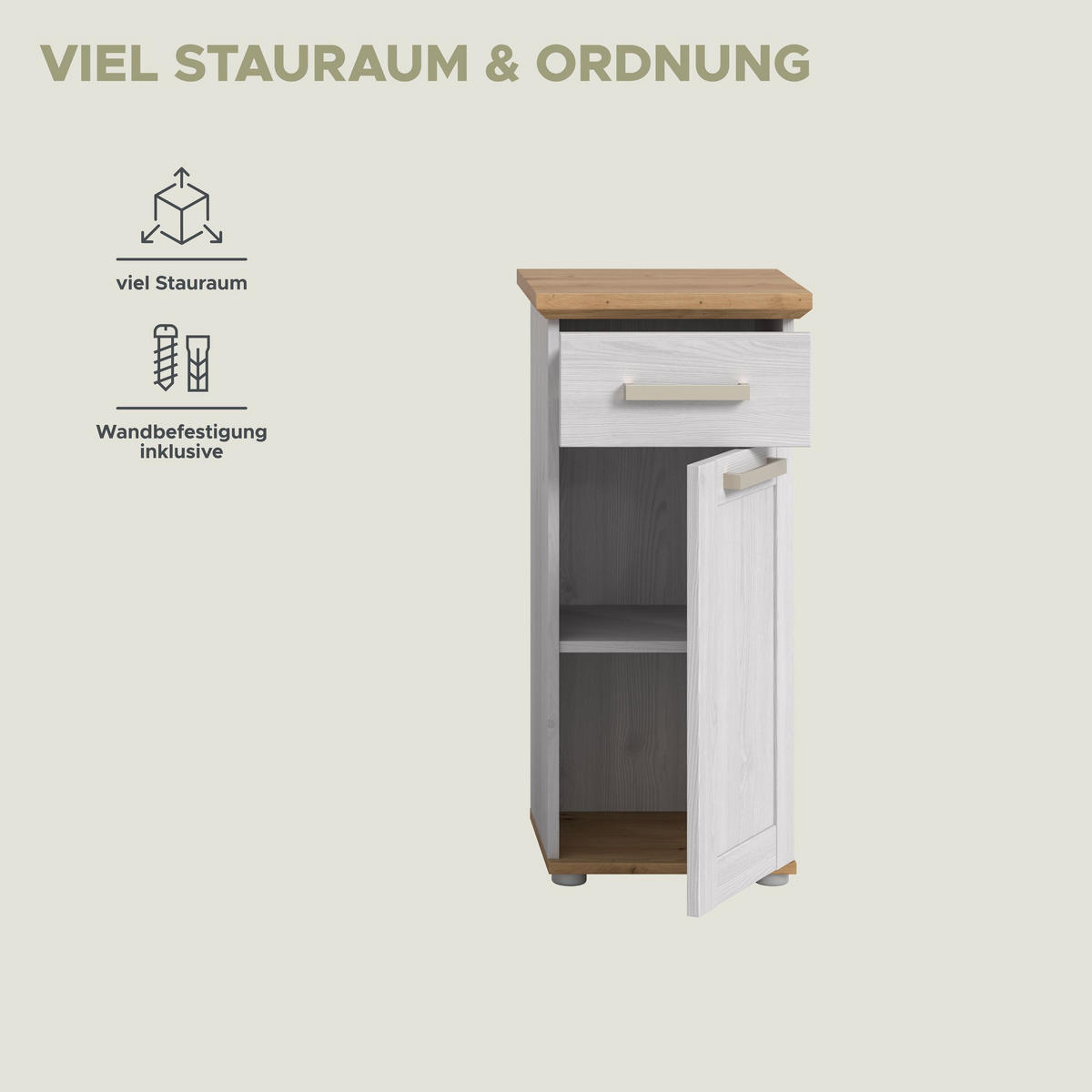 STANDSCHRANK VERONA (B/H/T: ca. 39/85/34 cm) in Sibiu Lärche Nachbildung/Sibiu Lärche Nachbildung - Lärchefarben, Holzwerkstoff (39/85/34cm)