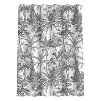 DUSCHVORHANG Kupferstichanmutung - Tropische Palmen 200/180 cm - Schwarz, Textil (200/180cm) - Bilderwelten