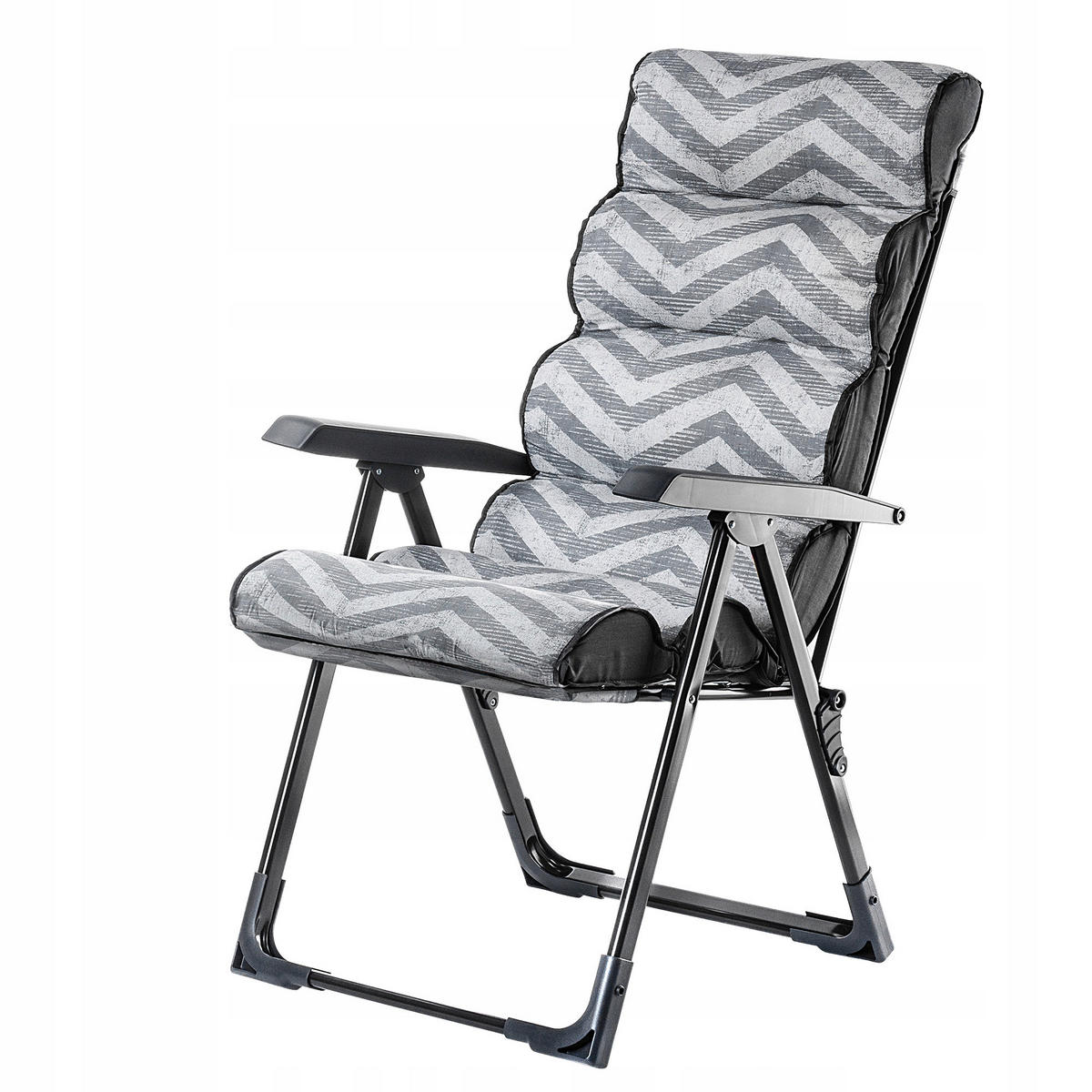 GARTENSESSEL 118 x 55 cm Zigzag - Weiß/Grau, Metall (55/118cm) - KADAX