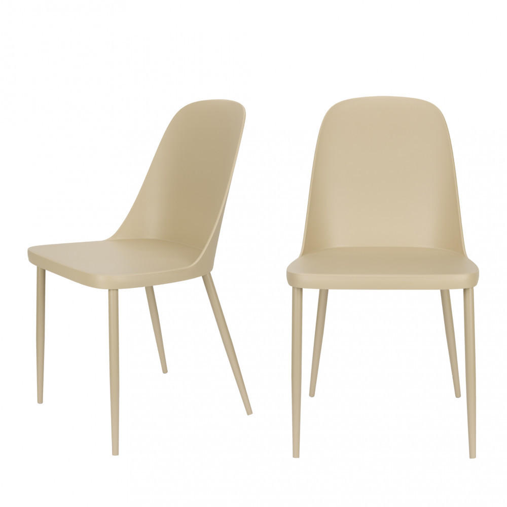 DESIGN-STUHL - Plastik - Beige - 2er-Set - Beige, Kunststoff (46/85/54cm) - Drawer