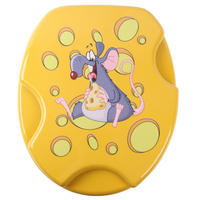 WC-SITZ mit Absenkautomatik Cheesy - Gelb, Holzwerkstoff (38/6/47cm) - Sanilo