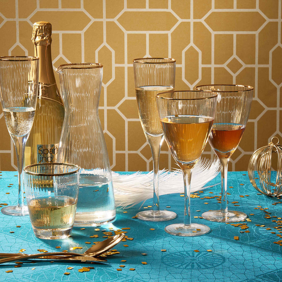 WASSERGLAS (4er Set) Golden Twenties - Transparent, Glas (0.3L) - Butlers