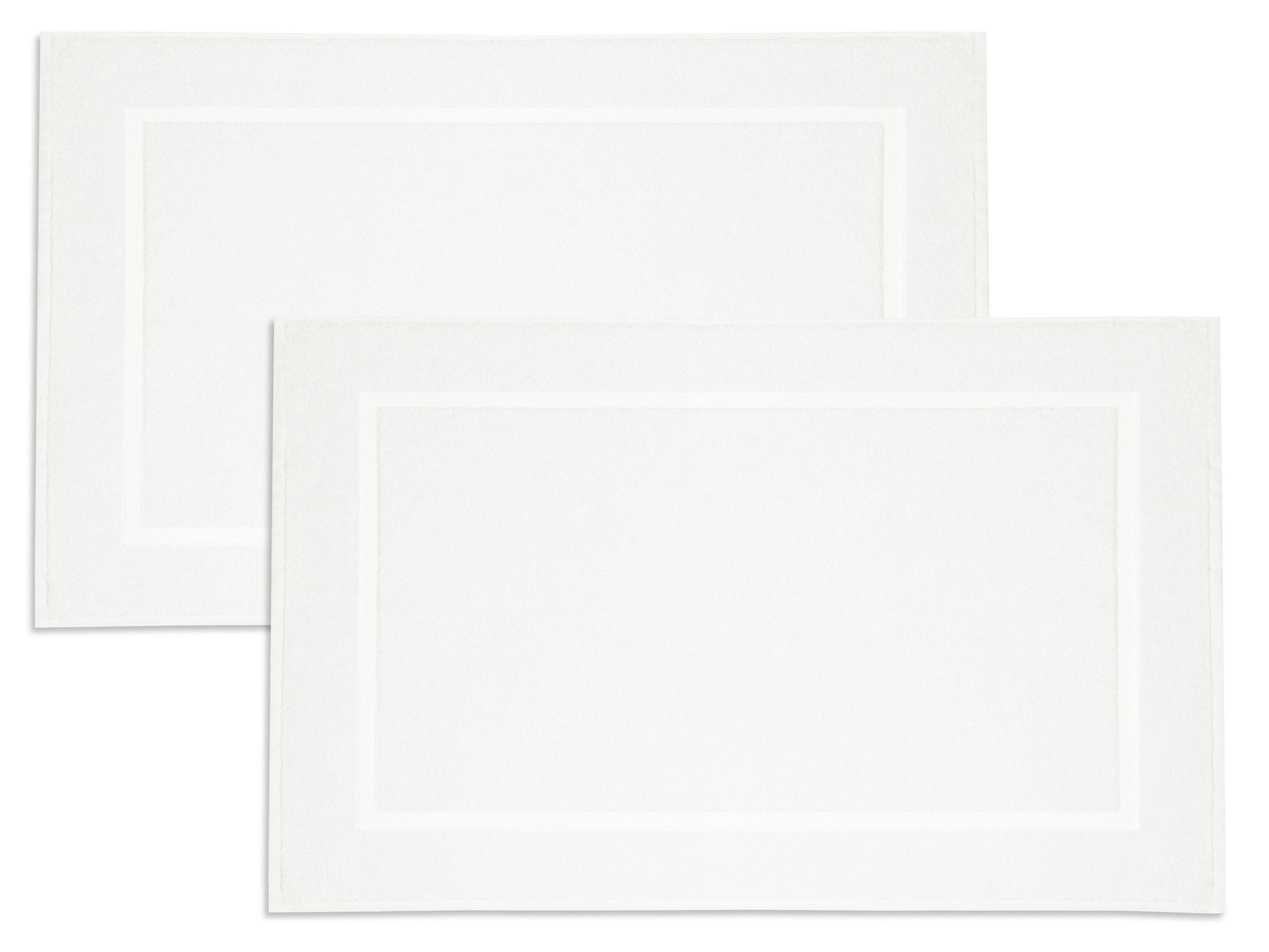 BADEMATTE, 2er-Set, 50x80 cm, 100% Baumwolle, Weiß - Weiß, Textil (50/80cm) - Zollner