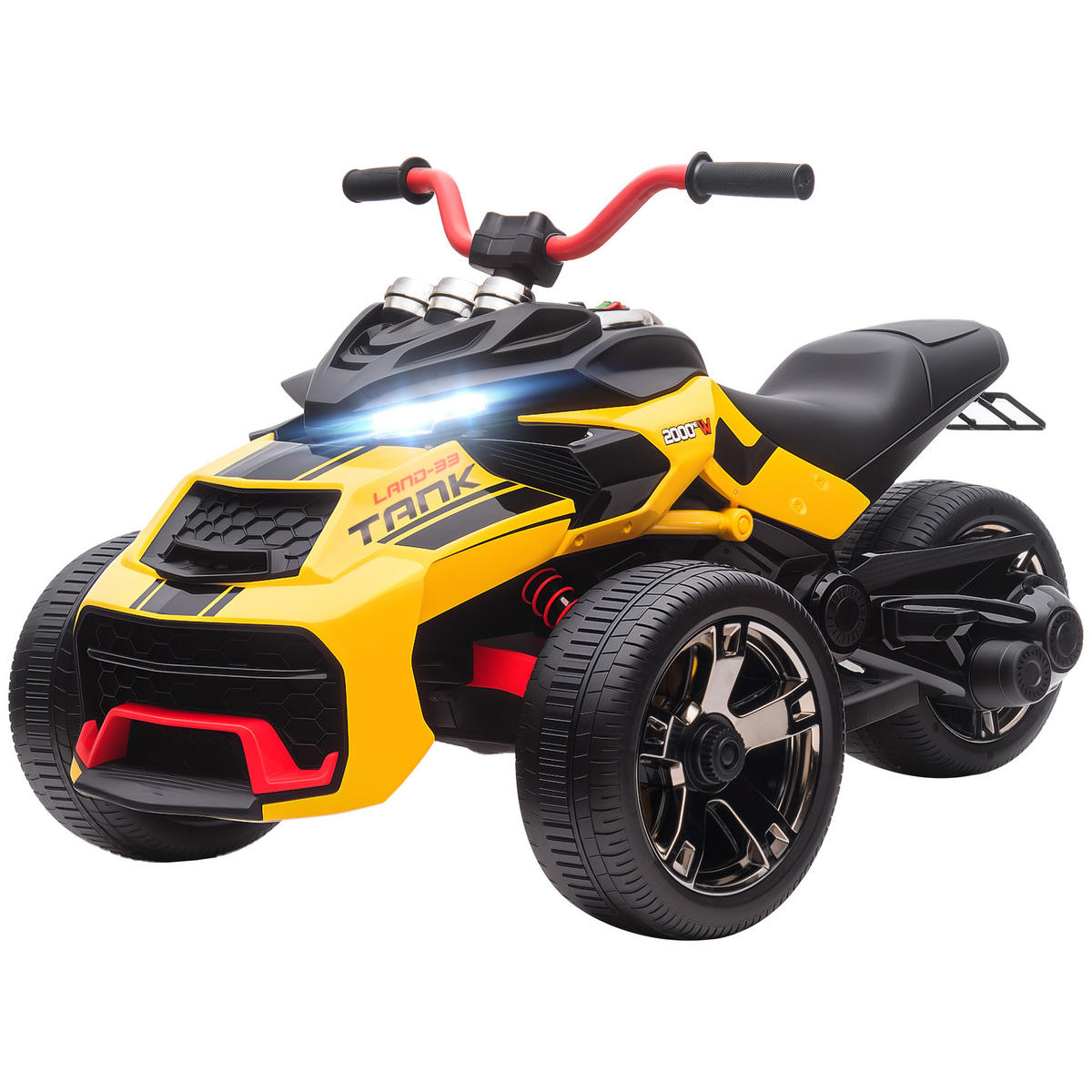 EELEKTRO-QUAD DE-06161 Reverse-Dreirad mit MP3 und LED Gelb - Gelb, Kunststoff/Metall (113/74/63cm) - ComfortXL