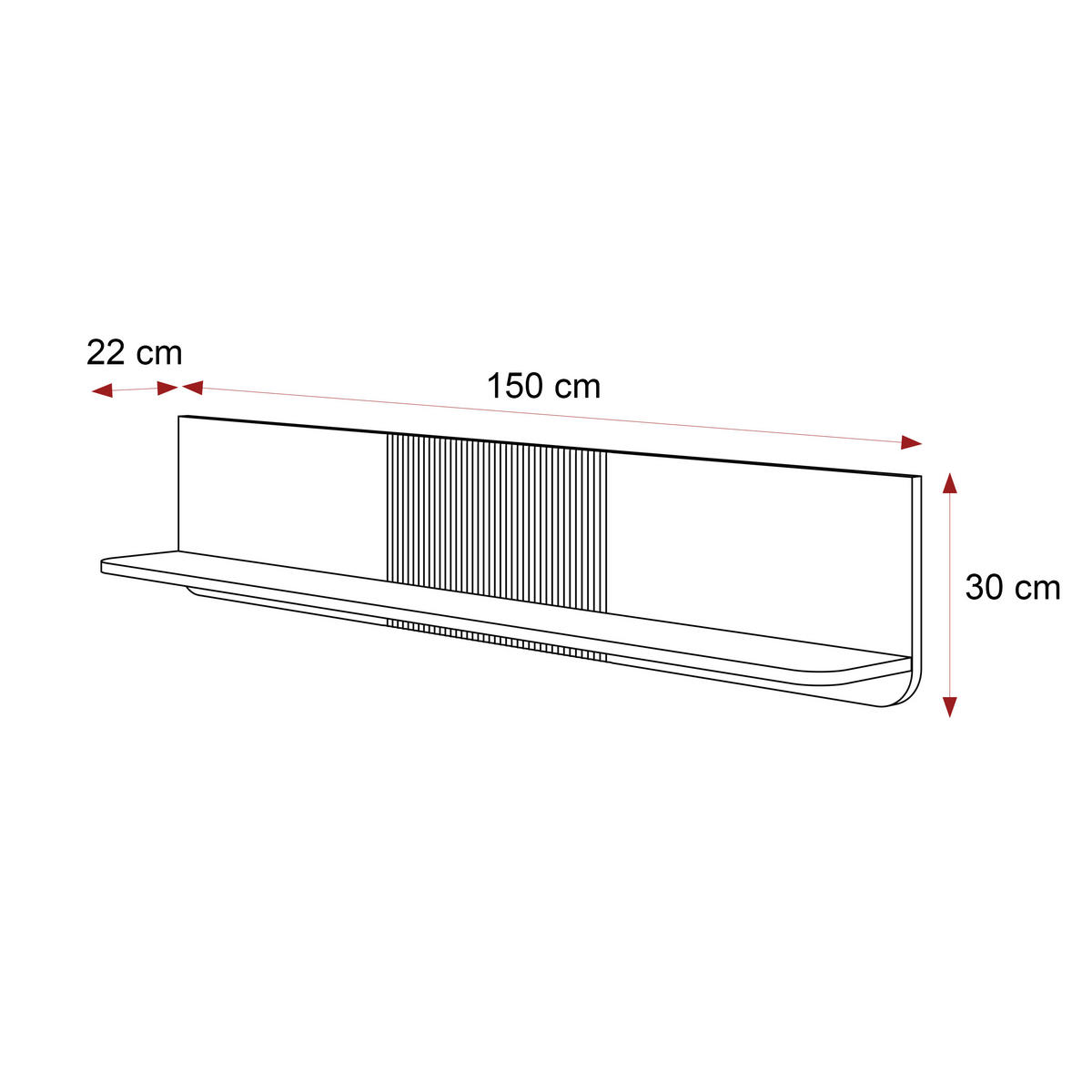HÄNGEREGAL NAVANI 150 cm – Kaschmir / Nussbaum - Kaschmir/Nussbaumfarben, Holzwerkstoff (150/42/22cm) - Idohome