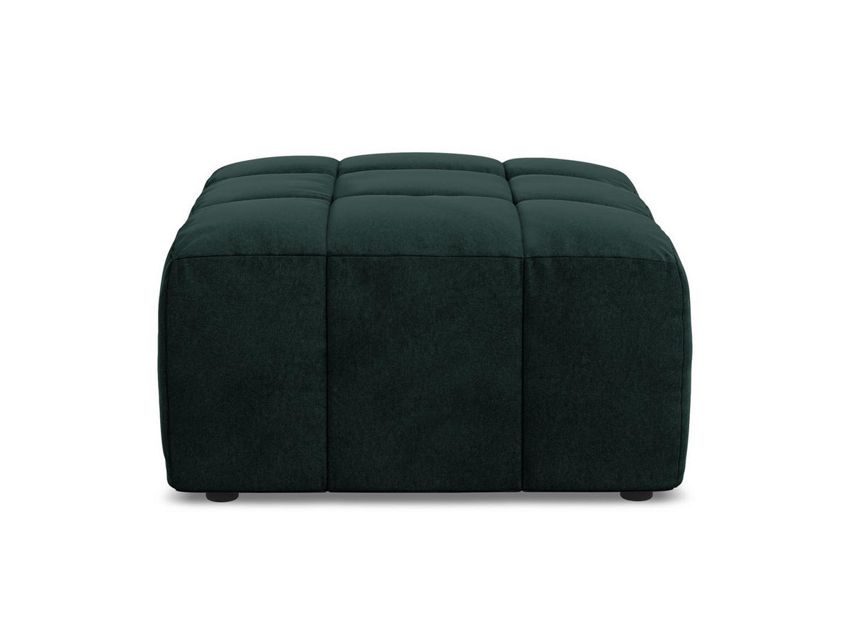 POUF Samt Stoff Grün - Salbeigrün/Schwarz, Holzwerkstoff/Kunststoff (75/41/90cm) - Makamii