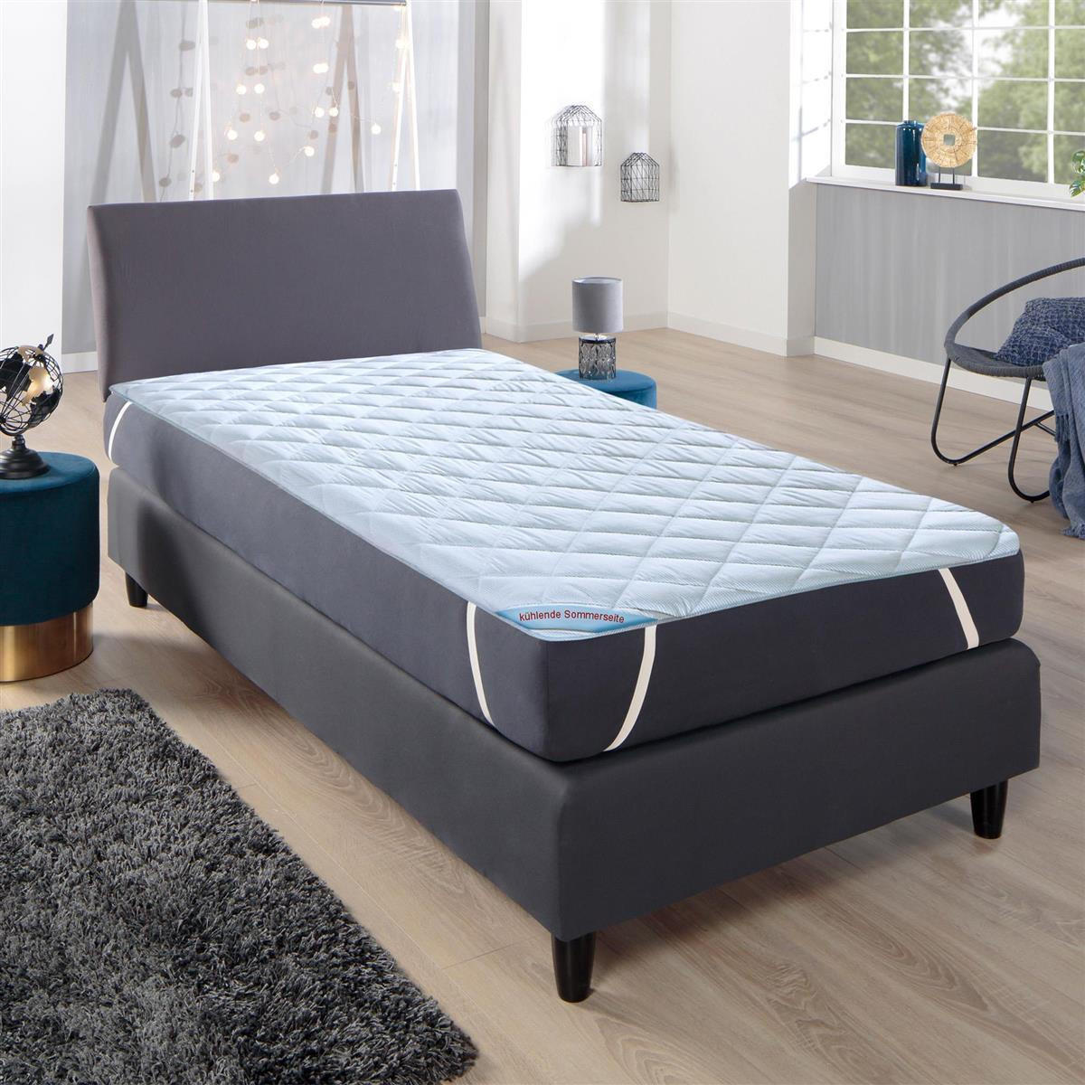 MATRATZENAUFLAGE mit Sommer - u. Winterseite - 180x200cm - Weiß, Textil (180/200cm) - Bestlivings