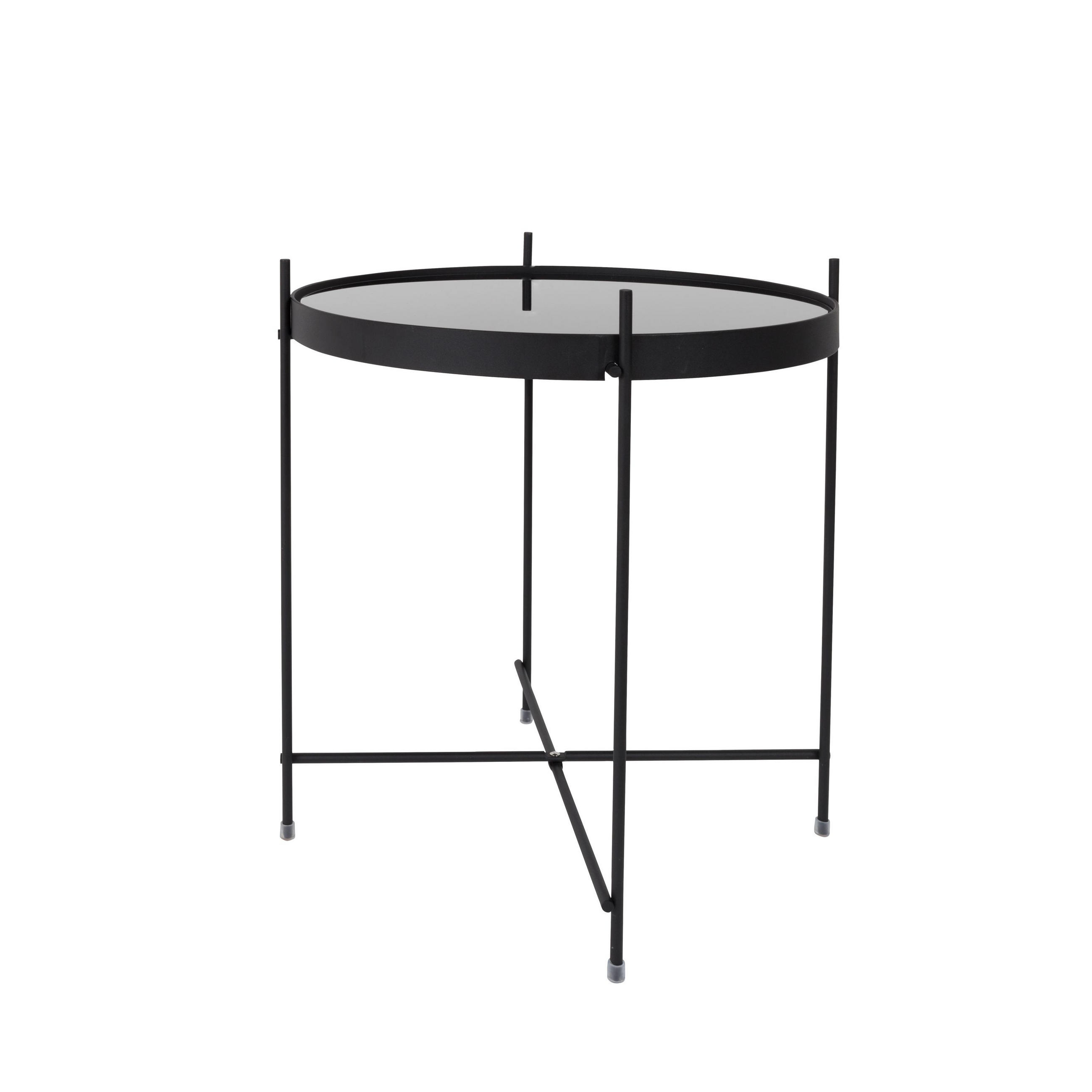 BEISTELLTISCH Cupid Rund 43 cm Schwarz - Schwarz, Glas (43/43/45cm) - Zuiver