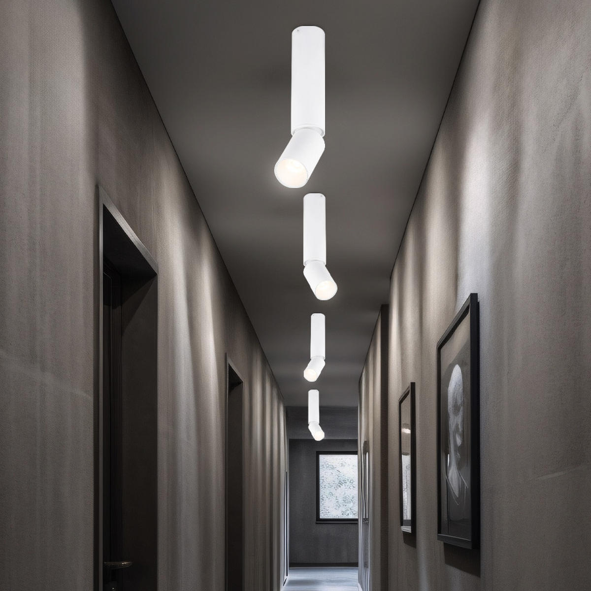 LED DECKENLEUCHTE Aluminium Weiß Schwenkbar - Weiß, Metall (4.5/4.5/23cm) - Globo Lighting