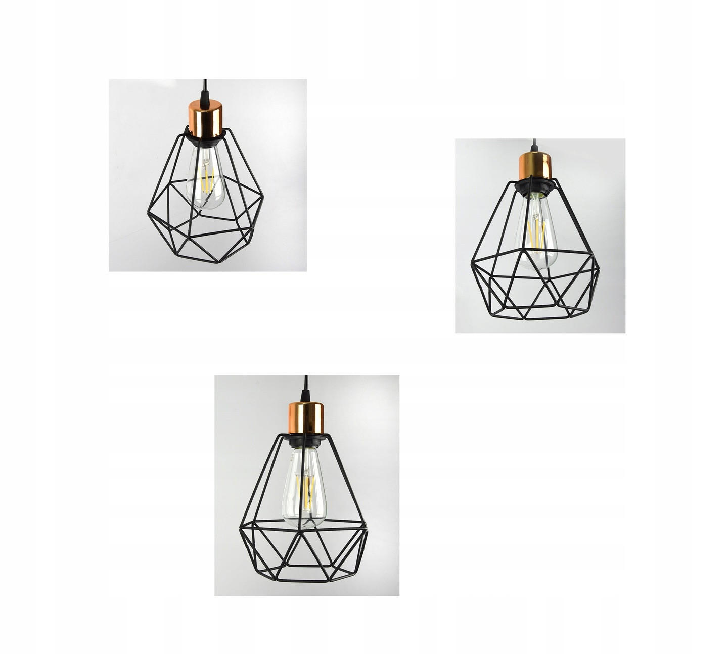 PENDELLEUCHTE EDISON - Goldfarben/Schwarz, Metall (20/20/150cm) - kiki design