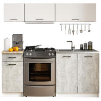 BUCĂTĂRIE fără electrocasnice Alb, beton 174/180/46 - alb, compozit lemnos (180/174/46cm) - RAUMHIRSCH FURNITURE