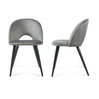ESSZIMMERSTUHL-SET 2 TLG. Karijoki - Schwarz/Grau, Textil/Metall (50/77/55cm) - [en.casa]
