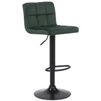 BARHOCKER Fani, Gestell schwarz, Samt Grün - Schwarz/Grün, Textil/Metall (40/85/40cm) - TPFLiving