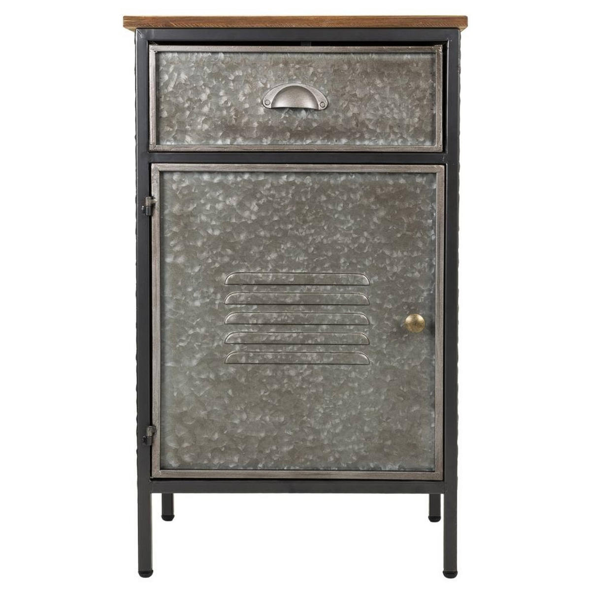 NACHTTISCH aus Metall und Holz, 42x28x71cm - Multicolor, Holz (42/71/28cm) - Wanderlust