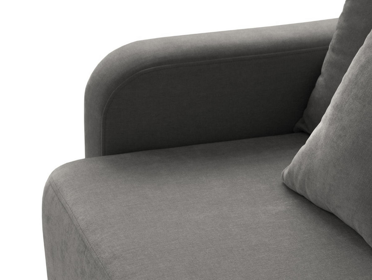 SOFA ausklappbar mit Bettkasten Elen aus strukturiertem Stoff grau 3 Sitzplätze - Grau, Textil (231/86/106cm) - Micadoni