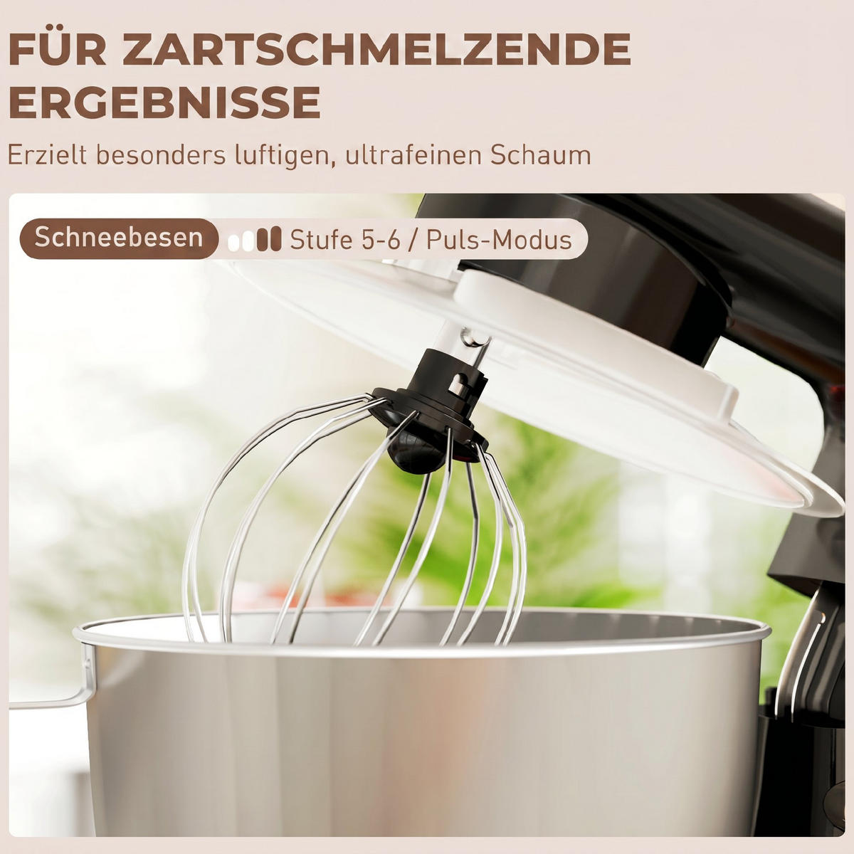 KÜCHENMASCHINE Edelstahl Kunststoff Beige - Edelstahlfarben/Schwarz, Metall (22/29/35cm) - HOMCOM