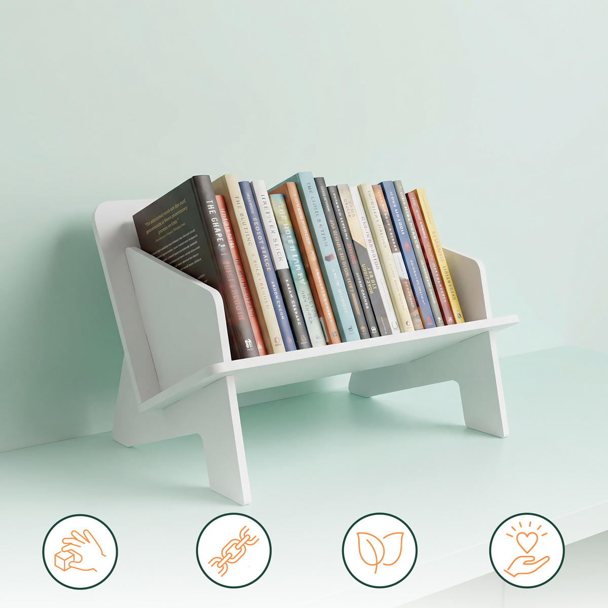 BÜCHERREGAL Weiß Tischregal - Weiß, Kunststoff (26/39/23.5cm) - Relaxdays